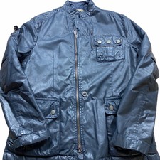 Iceberg Women's Black Leather Long Sleeve Full Zipper Bomber Jacket Size Xxl
