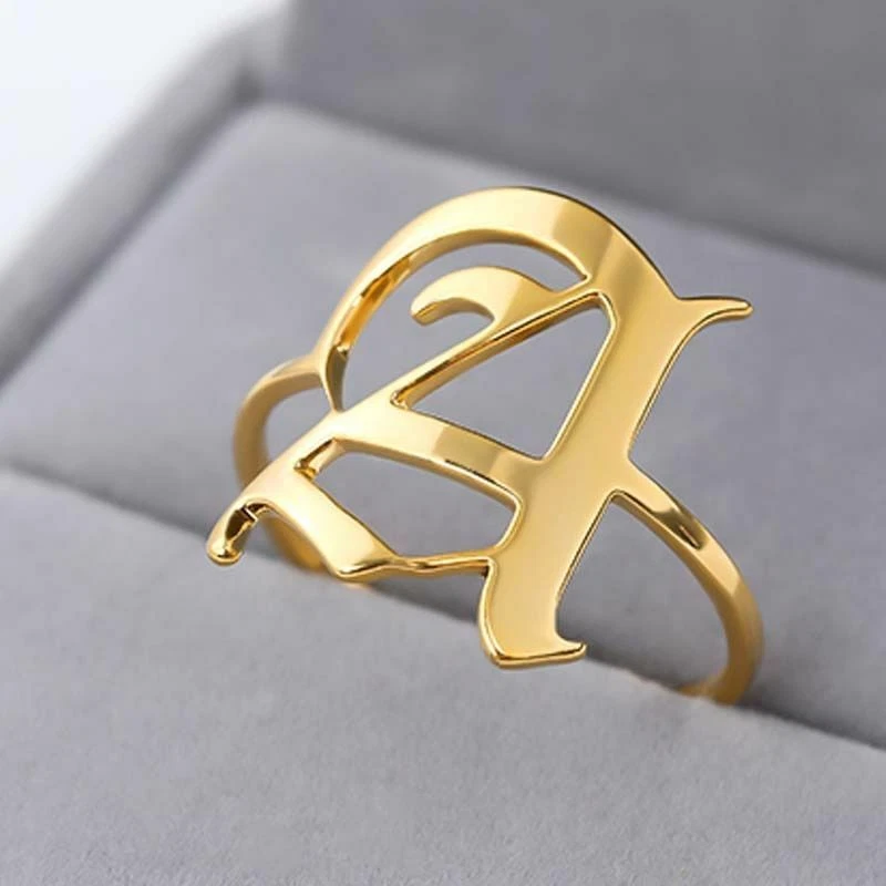 Gold ring a letter deals