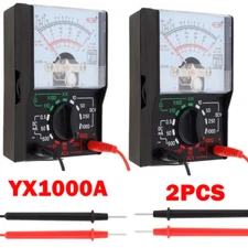 2x Analog Multimeter Voltmeter Ammeter Ohmmeter Tester Meter OHM Volt AC/DC US