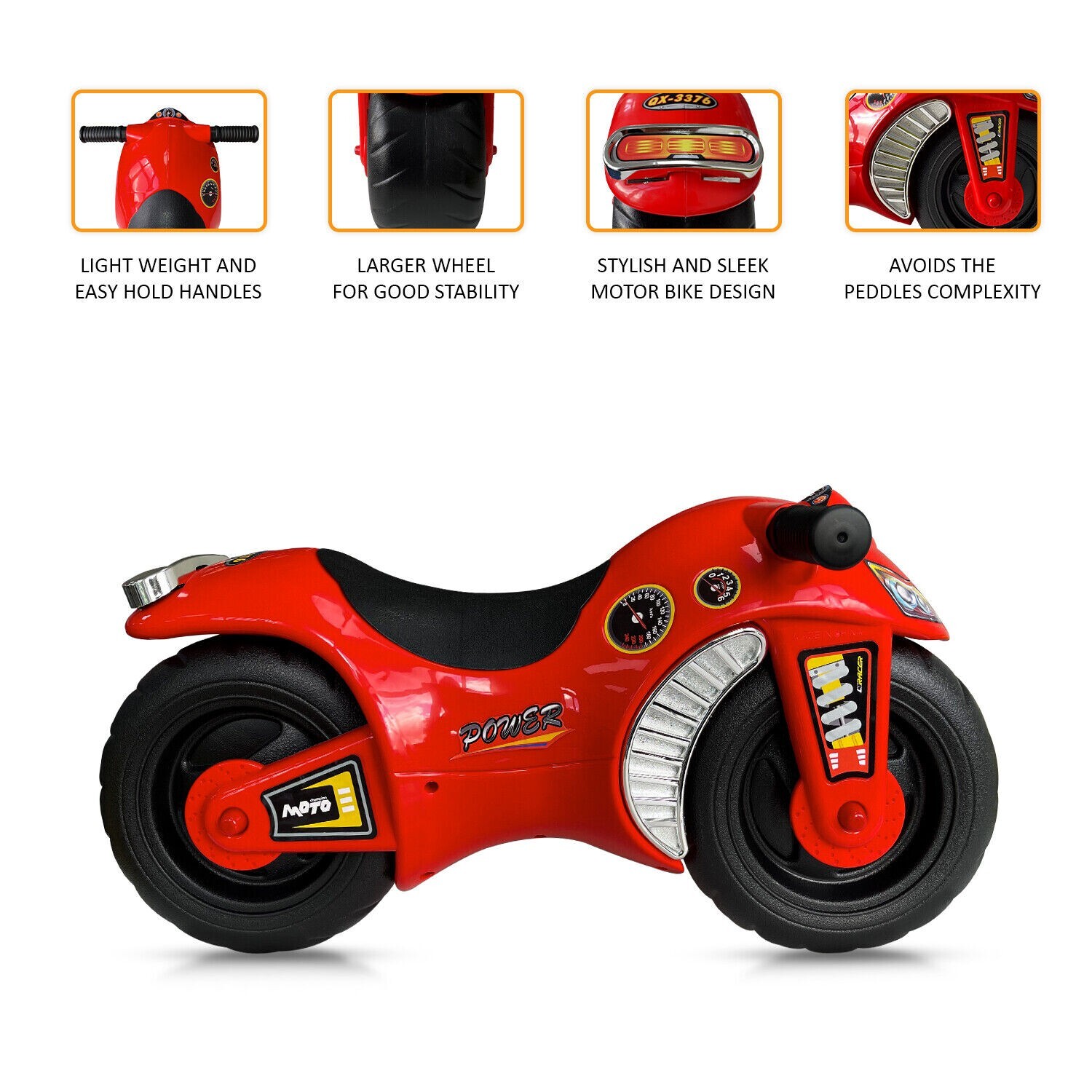 Toddler Kids Motorcycle Motorbike Balance Bike Push Along Ride On