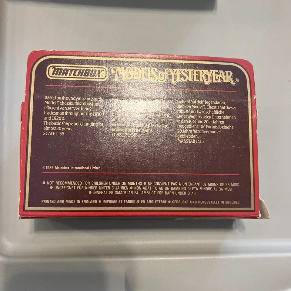1986 MATCHBOX MODELS OF YESTERYEAR Y-12 1912 MODEL T FORD ROSELLA TOMATO SAUCE - Image 2 of 2