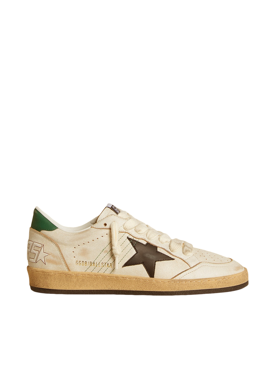 スニーカー Golden  Ballstar Sneakers In Leather Golden Goose Ball Star Sneaker White Leather/Black sz 36 New