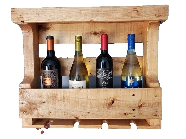 手工木制壁挂式酒架和瓶架