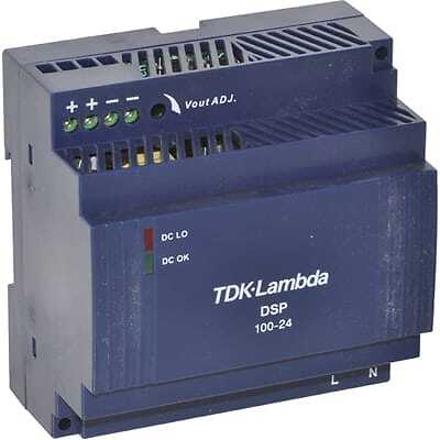 1pc TDK LAMBDA DSP100-24 Power Supply,AC-DC,24V,4.2A,90-264V In,Enclosed,DIN Ra