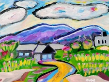 Jeri Dube Original Painting Impressionism Collectible Mountain Landscape 11x 14"