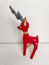 Dakin Dream Pet Reindeer Red Plush Vtg 1960 MCM Mod Retro Atomic Xmas Decoration