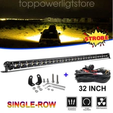 32inch 1800W Strobe LED Light Bar Spot Flood Truck Offroad PK 30"34"36" w/wiring