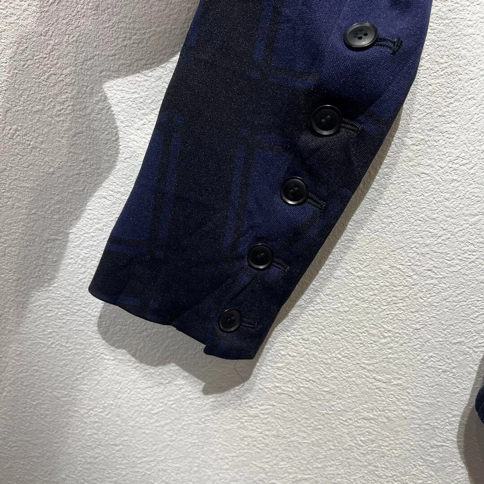 Blazer Y's Yohji Yamamoto Años 90 Cuadros Irregulares Chaqueta a Medida Encogida Para Mujer Foto 4 de 4