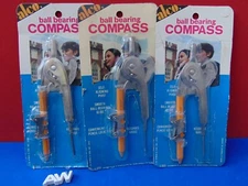 3 Pack Vintage Alco Ball Bearing Compass Signs of Age New & Sealed