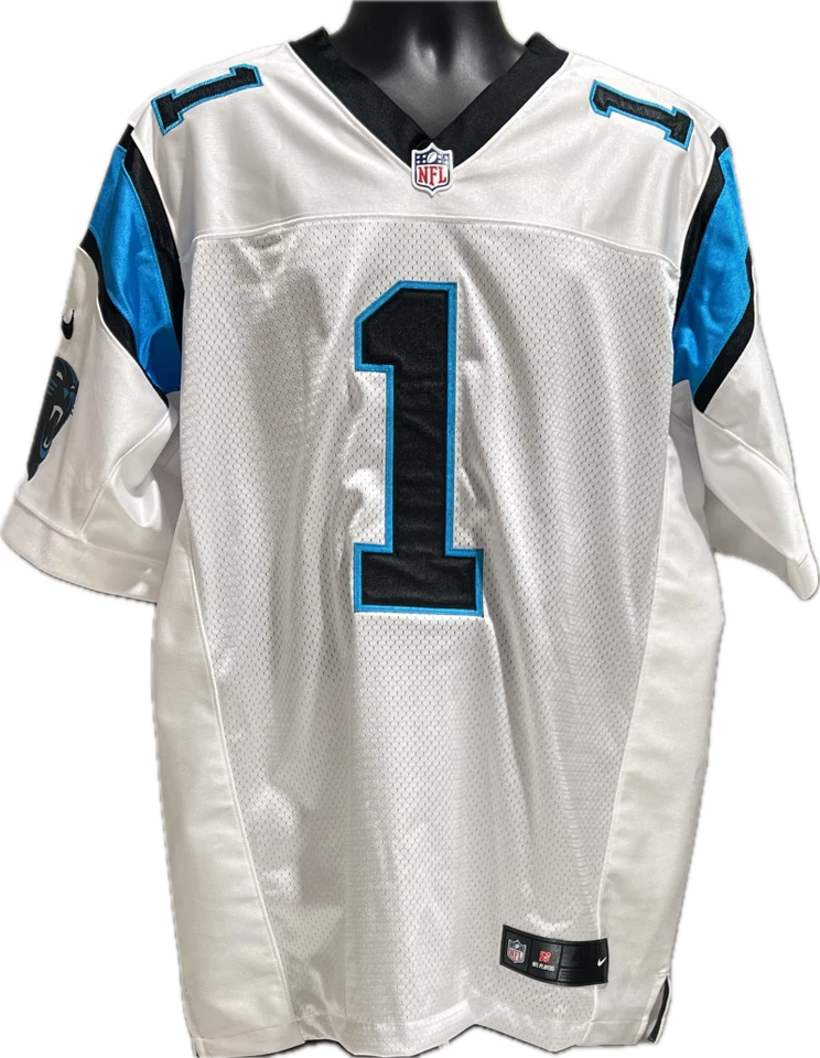 Camiseta de futebol Cam Newton autografada Carolina Panthers fanáticos autêntica - Imagem 2 de 4