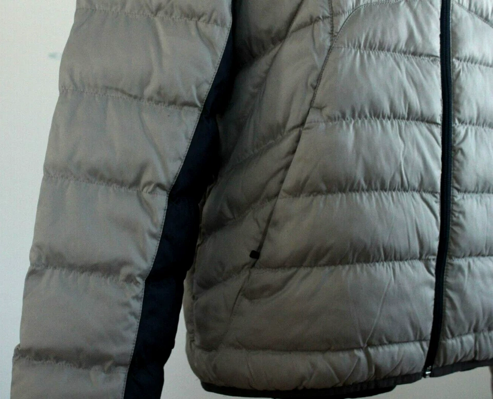 Chaqueta de invierno Spyder Puffer para hombre talla mediana gris azul Foto 4 de 4