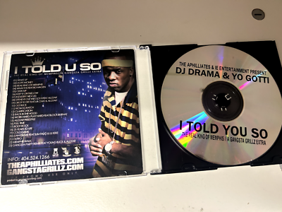 RARE DJ DRAMA YO GOTTI GANGSTA GRILLZ I TOLD YOU SO MIXTAPE MIX CD