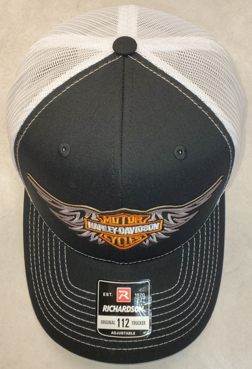 HD Wing Patch on Richardson 112 Trucker Hat Snapback Black  display picture 3