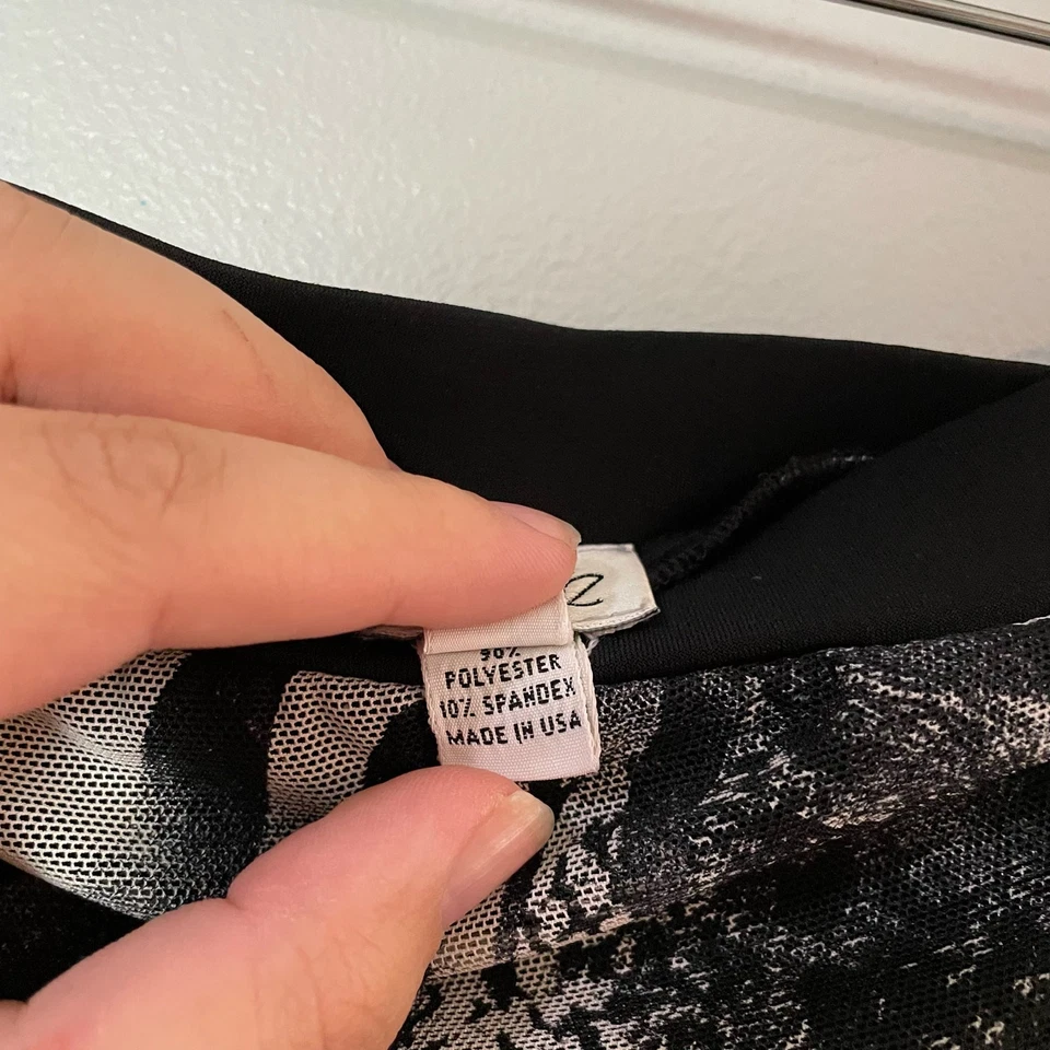 Caché Vintage Y2K Layered Wide Leg Tube Top Jumpsuit SZ Large Black Zebra Print - Image 3 of 4