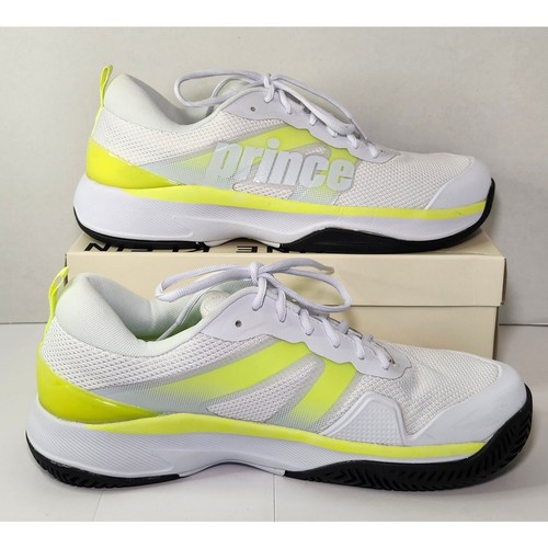 Prince Cross-Court 2.0 Tennis Pickleball Sneakers White & Neon Men's Size 10.5 - Picture 2 of 8