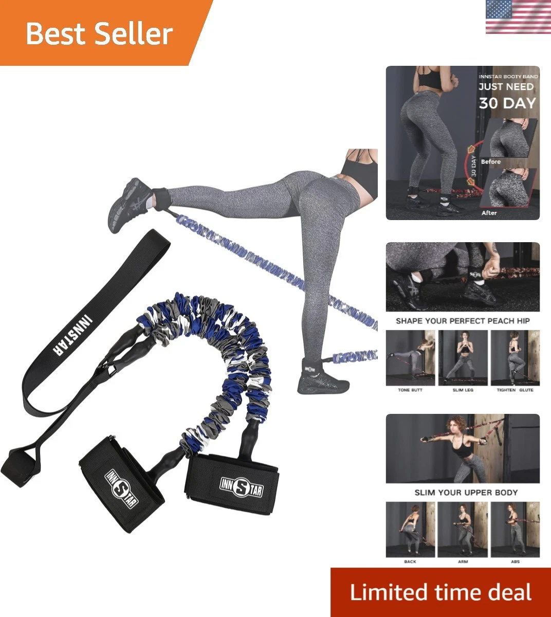 Durable Ankle Resistance Bands - Adjustable Fitness Gear for Glutes and Legs