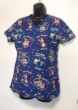 Dickies Womens PopScrub Top Size S Style DK704 Uniform Animal Print