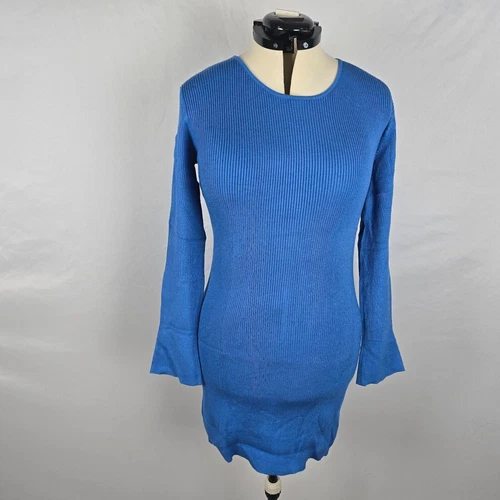 VETEMENTS Koinshha Maglione Vestito Donna XL Blu Slim Fit Manica Lunga Pullover Girocollo
