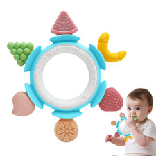 Baby Teething Toys for Babies 3-12 Months, Silicone Teething Rings for Babies, I