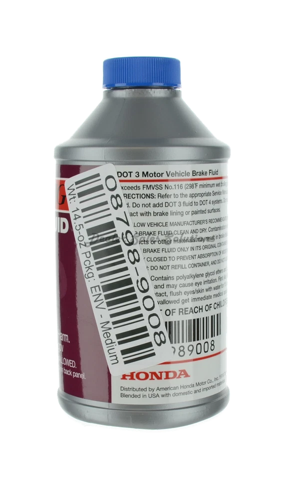 Nuevo líquido de frenos genuino Honda Dot 3 OE 12 oz. Botella 087989008 Foto 3 de 4