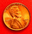 1955-S Lincoln Wheat Cent Penny GEM RD BU From an Original Bank Roll