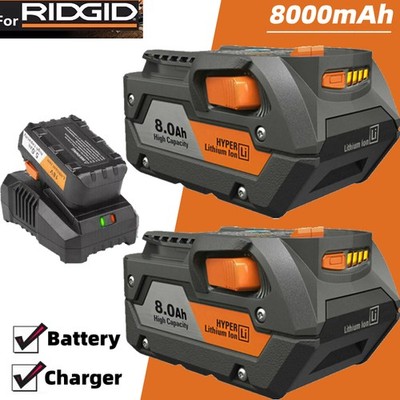 Battery For Ridgid 8.0Ah 6.0Ah R840087 R840083 18V Rigid Tool Battery /Charger