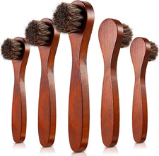 5 Pack Horsehair Polish Applicator Brush Kit Saddle Soap Shoe Shine Brush Dauber