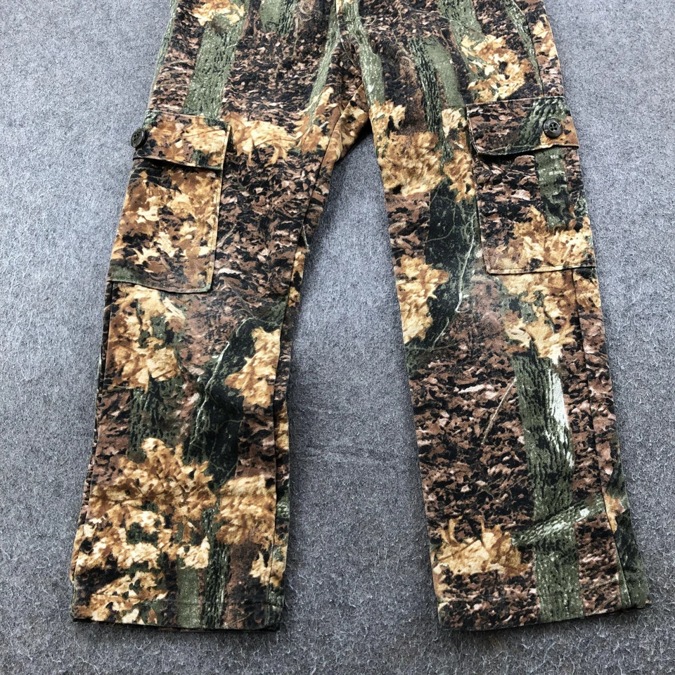 Pantalones Carga Camuflados Juveniles 10 Marrón Verde Camuflaje Caza Exterior Ajustables Foto 2 de 4