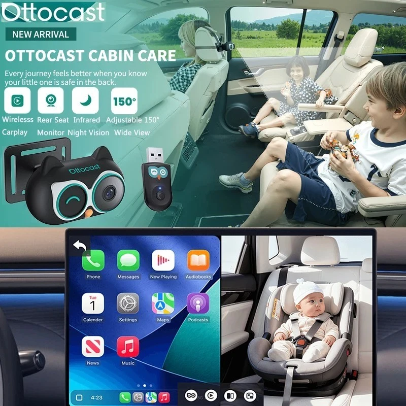 OTTOCAST Cabin Care Car Camera WiFi Baby Rear Seat Monitor Night Vision *Carplay - Image 2 of 4