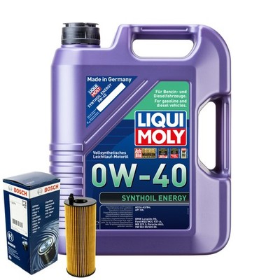 Motoröl 0W40 LIQUI MOLY Synthoil Energy 5L+BOSCH Ölfilter