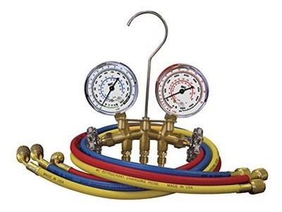  (33661 Brass HVAC Gauge Set for R12/R22/R502 Refrigerant 
