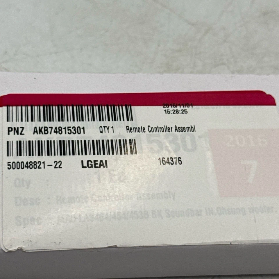 Conjunto de control remoto barra de sonido LG negro AKB74815301 nivel de woofer ergonómico Foto 3 de 4