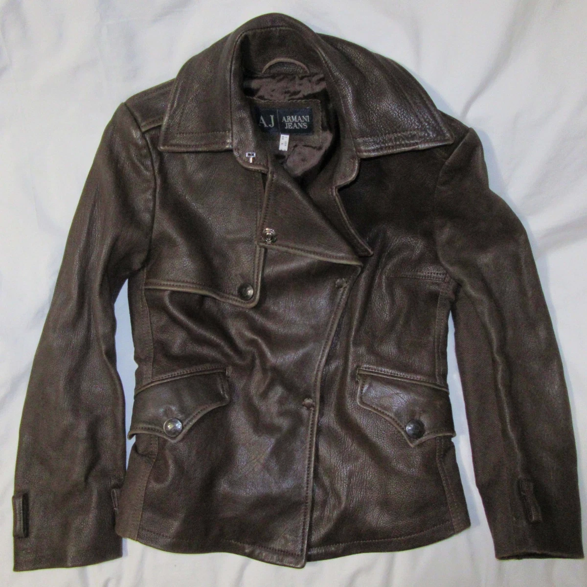 Giorgio Armani jacketレザージャケット　46 ブラウン Giorgio Armani Leather Outer Shell Brown Coats, Jackets & Vests