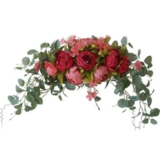 Wedding Arch Flowers 30 Inch Rustic Artificial Floral Swag for Lintel Green L...