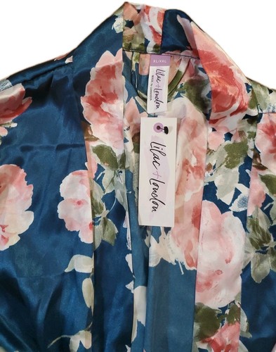 Lilac + London NWT Robe Satin Wrap Size XL/XXL Hunter Green - Picture 3 of 8