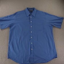 Paul Fredrick Shirt Mens L 17.5 Blue 100 Cotton Pinpoint Oxford Button Up OCBD