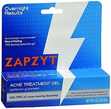 ZAPZYT Maximum Strength Acne Treatment Gel Oil Free Clear Acne & Pimples 1 Ounce