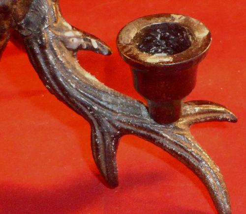 Encantadoras astas vintage de metal fundido, candelabro - Imagen 10 de 12