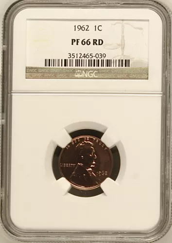 1962 1C RD PROOF Lincoln Memorial One Cent NGC PF66RD        3512465-039