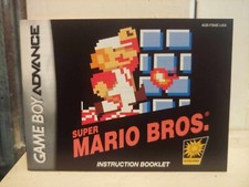 SUPER MARIO BROS. Nintendo Gameboy GBA Advance Original 2004 Instruction Booklet