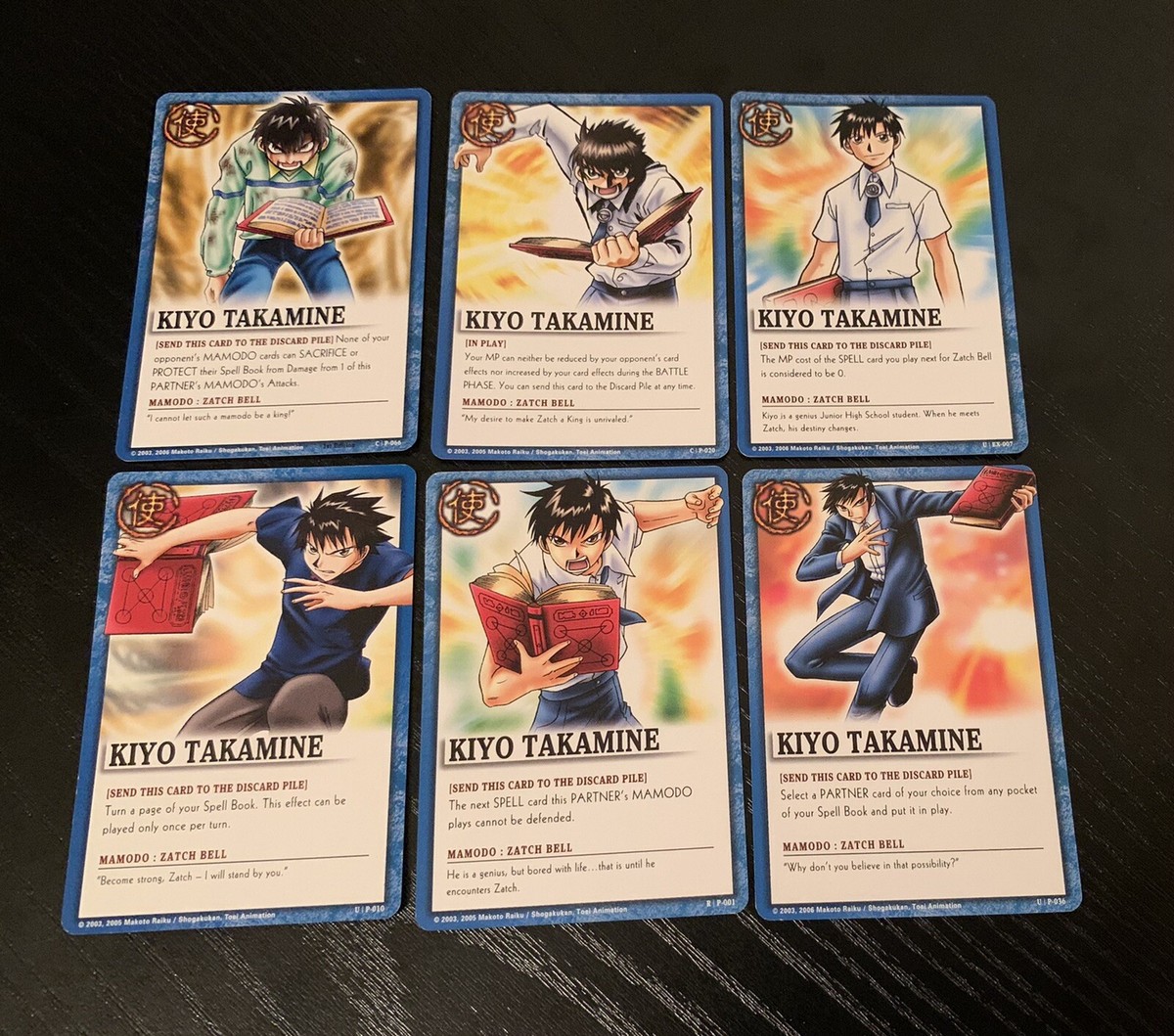 キカイダーカード 6 ZATCH BELL Kiyo Takamine P-001 010 020 036 066 EX 007 RARE Card