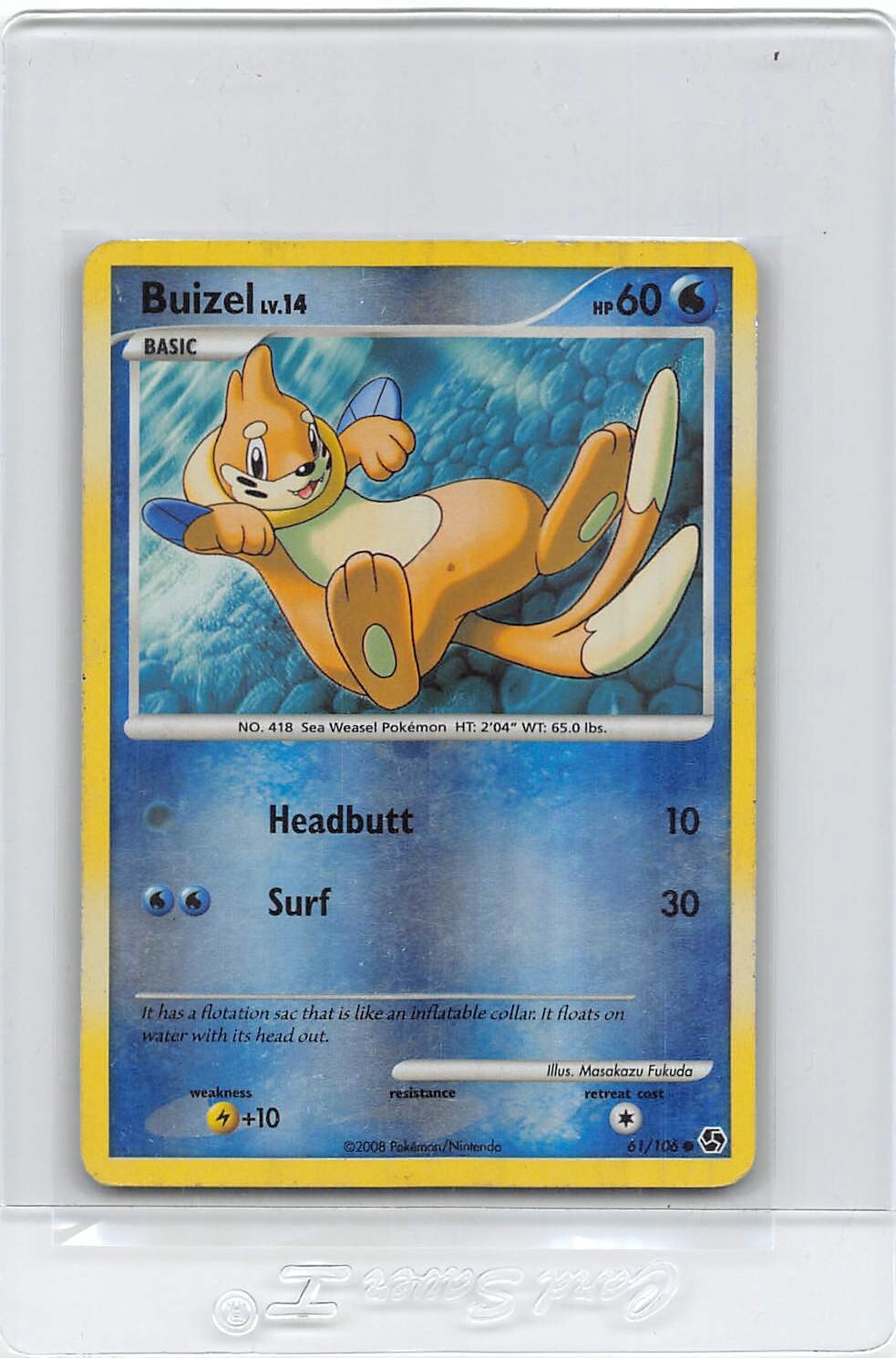 BUIZEL 61/106 - REVERSE HOLO - Great Encounters - 2008 POKEMON CARD - MP