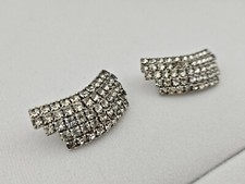 Estate MID CENTURY Beautiful RHINESTONE ART DECO Shoe Clips 2 Inch