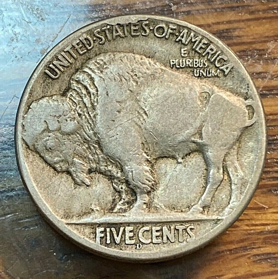 1926-D Buffalo Nickel Nice Original Choice VF Reverse Cud Error SAFERSHIP CHN - Image 2 of 2