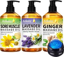 3 Pack Massage Oil For Massage Therapy,sore Muscle Oil Arnica Oil  Lavender Oil