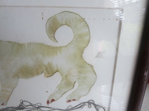 Seltenes Monotyp Kunstwerk Hund Künstler Marcia Sandmeyer Wilson (1937-2018) signiert - Bild 3 von 11