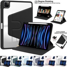 For iPad Air 4/5th Gen Pro 11" 12.9" Shockproof Rotate Leather Smart Case Cover
