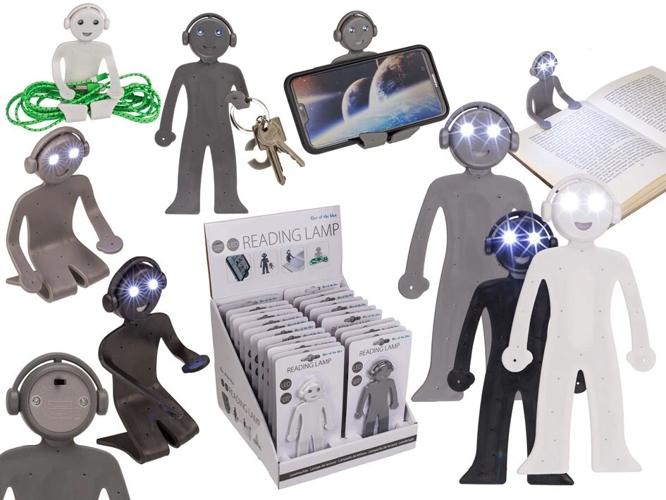 OOTB Bendy Man Book Reading Light Phone Key Holder Cable Tidy Stocking Filler Gift