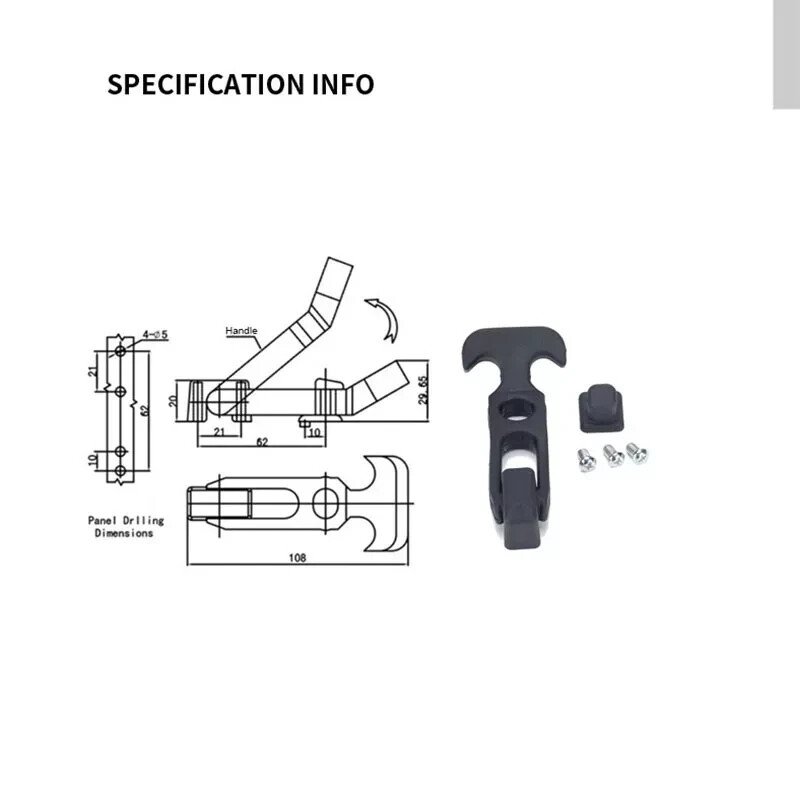 2Pcs Molded Cooler Latch Rubber T-Handle Set of Two