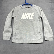 Nike Sweatshirt Boys 6M Heather Gray Pockets Round Neck Long Sleeve Pullover